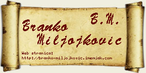 Branko Miljojković vizit kartica